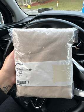 IKEA SANELA Cushion Cover, Light Beige Cotton Velvet, 26x26 Inches